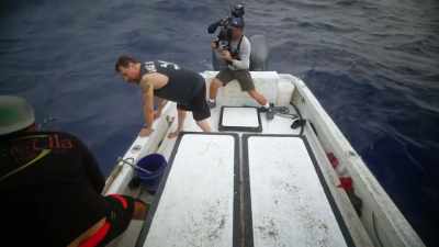 -[john] behind his head.
-Try getting anywhere
in the gill plate. - Deadliest Catch: Bloodline