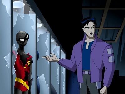 Joker smashed up the cases - Batman Beyond: Return of the Joker