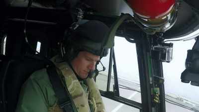 Jonny and Tim make their final
checks before takeoff. - Warship: Life at Sea