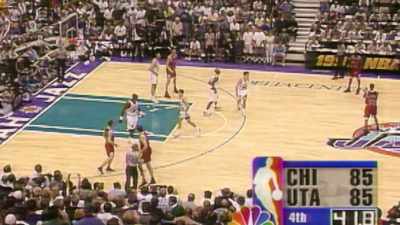 Jordan able to scoop up the loose ball - The Last Dance