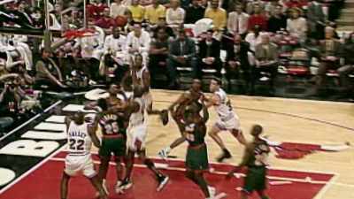 Jordan's being guarded
by Wingate. - The Last Dance