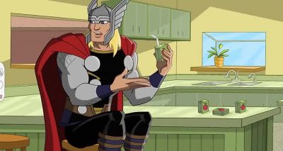 Juice in a box We have nothing like this in Asgard - "Phineas and Ferb" Phineas and Ferb: Mission Marvel: Parts 1 &amp; 2