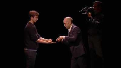 Just back a bit into your palm. Great.
So the next technique is compliance. - Derren Brown: Miracle