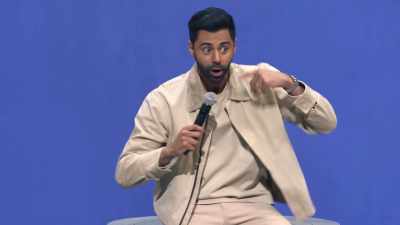 Just bald, all trap, no neck,
barbed-wire tattoo. - Hasan Minhaj: The King's Jester