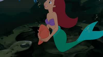 Mermaid off the port bowShouts Ariel how you doin' kidWhoa what a swim Scuttle look what we found - The Little Mermaid