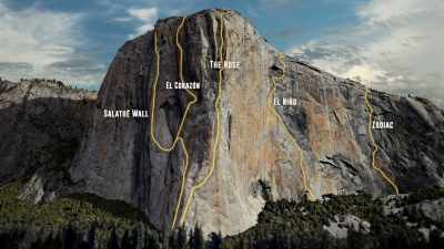 Just to claim
one of these routes - The Dawn Wall