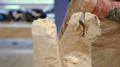 Just hacking away. I'm shattered! - Handmade: Britain's Best Woodworker