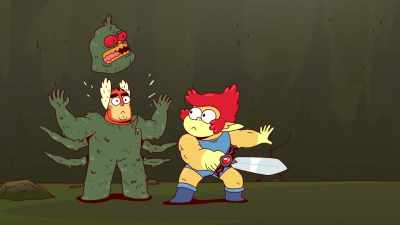 -Just raise the sword
over your head...
-[yells] - ThunderCats Roar