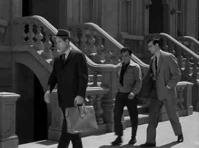 -Just walk straight ahead you won't get hurt.
-What's going on here? - Alfred Hitchcock Presents