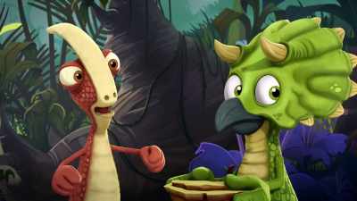 -Just you and Tiny can go!
-Uh... But it could be scary! - Gigantosaurus