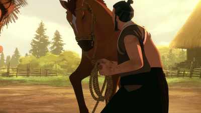 -[Kai neighing]
-[Mikio grunting] - BLUE EYE SAMURAI