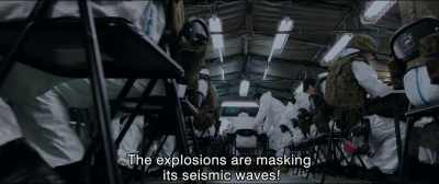 -Kaiju No. 8 causing road collapses.
-Cannot see target! - Shin Ultraman