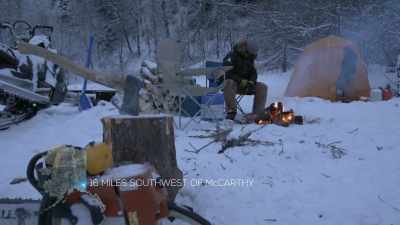 KALEB: Morning.
I got the fire going. - Life Below Zero: Next Generation