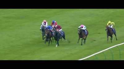 Kameko finds full
stride and begins to come and close. - Horsepower