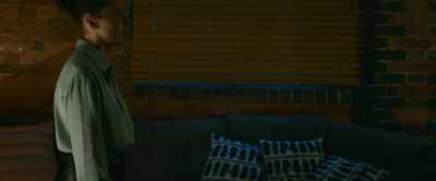 -Karen leans down to look
for him under the couch, - The Girl with the Fork
