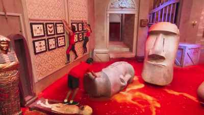 Karl, apologizing to the alien mummy
for stepping on her. - Floor Is Lava