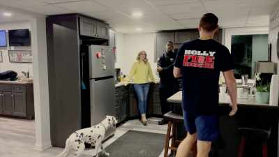 (Karl retching) - A Fireman for Christmas