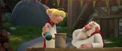 Karoch, I take the bottle,
pour out its contents. - Asterix: The Secret of the Magic Potion