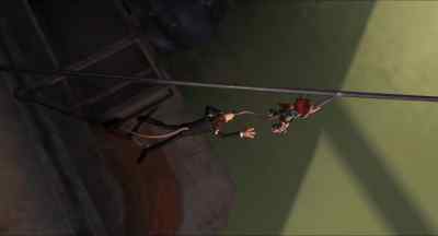 Keep your legs straight
when you hit the water! - Flushed Away