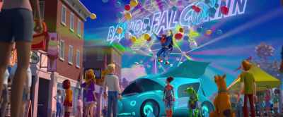 [Keith on speakers]
DJ Blue Falcon! - Scoob!