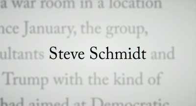 [Keith] This is, like,
Steve Schmidt's, - The Lincoln Project