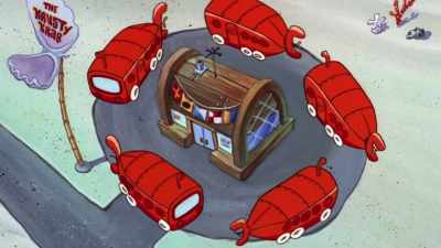 - [Ken] Five undersea buses, - SpongeBob DocuPants