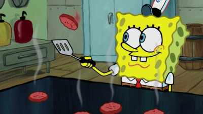 - [Kent] SpongeBob was a clear
natural behind the grill, - SpongeBob DocuPants