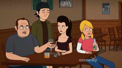 [kicking him] - Corner Gas Animated