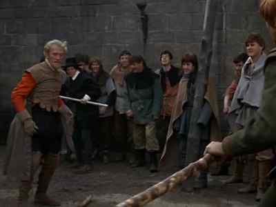 [Kicks quarterstaff] - The Fighting Prince of Donegal