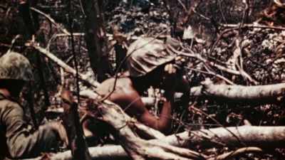 Killing the enemy from
a distance isn't working. - The Pacific War in Color