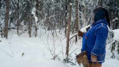Kinda crazy thinking about all
the predator sign right here. - Life Below Zero: First Alaskans