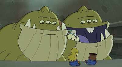 King Melvin think Biglyans
go to Earth for him. - The Epic Tales of Captain Underpants in Space