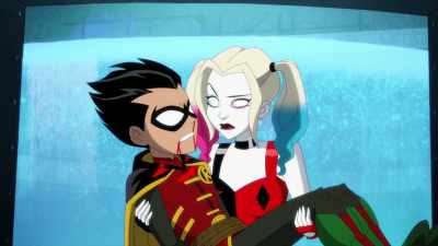 - [King Shark growls]
- [audience screams] - Harley Quinn