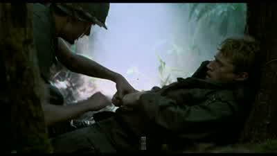 Kiss my ass I never thought I'd get hit It's a lung babe - Platoon