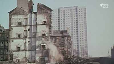 Knocked down to make way
for high rise flats. - Scotland from the Sky