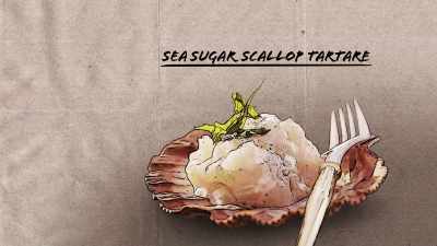 KRISTEN: The second
course will be the scallop tartar - Restaurants at the End of the World