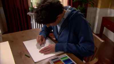 Kyle's still at it.
He's been drawing for hours. - Kyle XY
