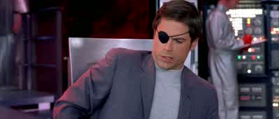 L have to speak to you about this Mini MeDR EVlL He's not fitting inls he giving off too much of a creepy Oompa Loompa vibeNUMBER TWO No it's just thathe bitesHe's a biter - Austin Powers: The Spy Who Shagged Me