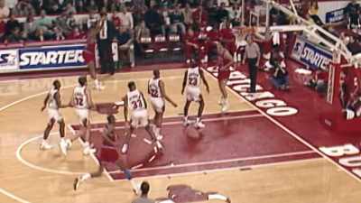 LaBradford Smith,
left wing, drains it. - The Last Dance