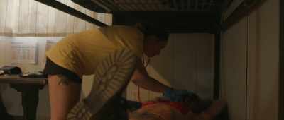 Laceration on her forehead, - Don't Fuck in the Woods 2