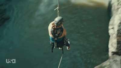 Lacey with the big rope swing. - Snake in the Grass