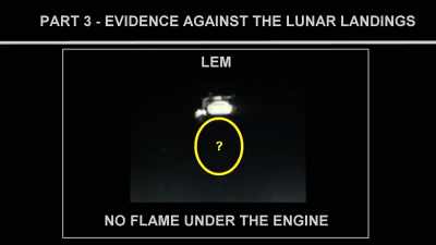 LACK OF FLAME UNDER THE ENGINE - American Moon