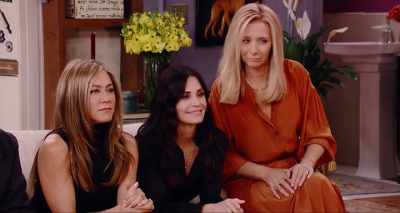 "Ladies, can you name this voice?" - Friends: The Reunion