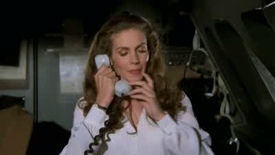 Ladies and gentlemen, this is your stewardess speaking. - Airplane!