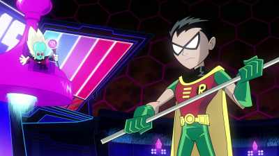 Ladies and gentlemen,
we have our first elimination. - Teen Titans Go! Vs  Teen Titans