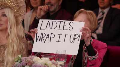 -"Ladies, wrap it up."
-"Ladies, wrap it up." - Carol Burnett: 90 Years of Laughter + Love
