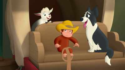(lamb bleating)
(Curious George chattering) - Curious George: Go West, Go Wild