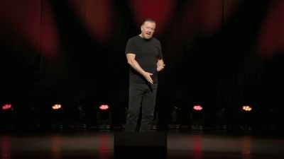 И добавляет: «И он хотя бы
не изображал акцент...» - Ricky Gervais: Armageddon