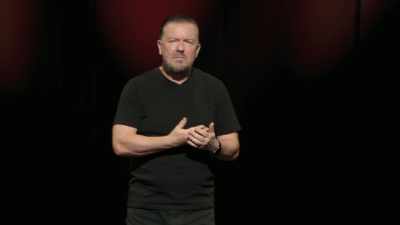 Она ему: «Да нет, над нами.
Имена наши, и всё такое...» - Ricky Gervais: Armageddon