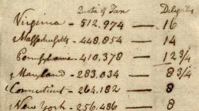 Larger states, which would be
contributing more in taxes, - Benjamin Franklin